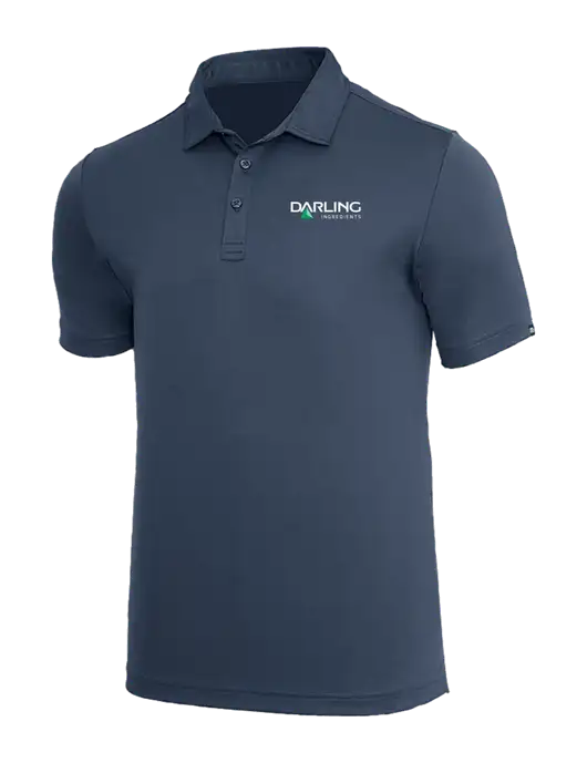 TravisMathew Dark Slate Blue Coto Performance Polo w/Darling Ingredients Logo