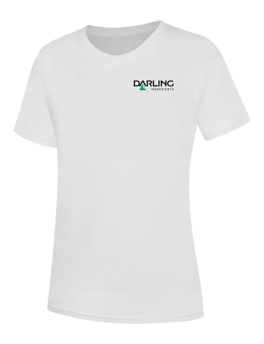 Womens White Core Blend Tee w/Darling Ingredients Logo