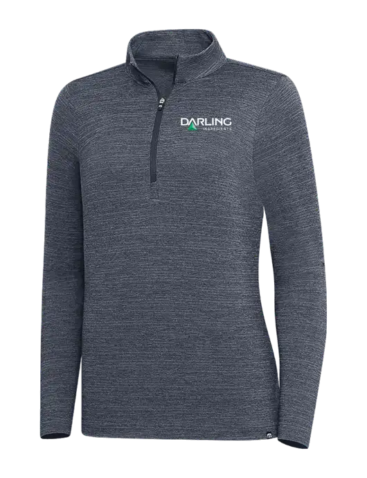 TravisMathew Navy Heather Womens Crestview 1/4 Zip w/Darling Ingredients Logo
