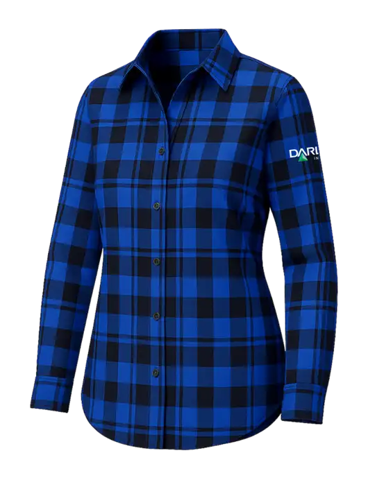 Womens Royal/Black Plaid Flannel Tunic w/Darling Ingredients Logo