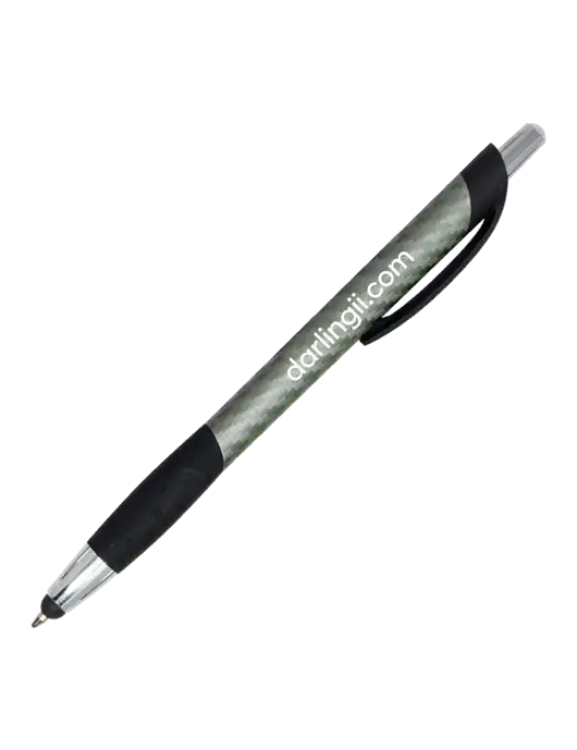 Sunray Gunmetal Stylus Pen w/DI URL Logo, Darling Ingredients Logo