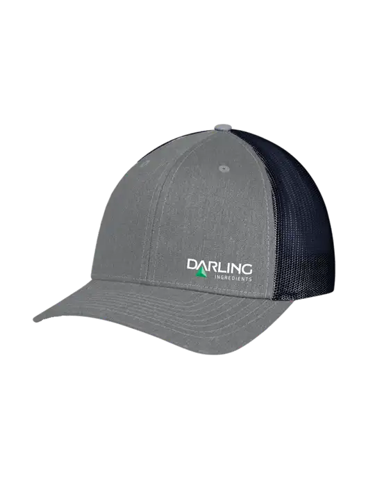 Richardson Adjustable Snapback Original 112 Trucker Cap Heather Grey w/Navy Mesh w/Darling Ingredients Logo