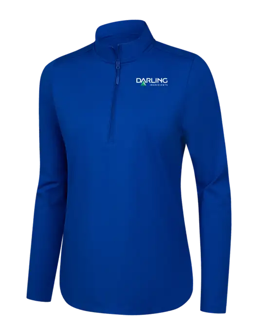  Womens Dark Royal C-FREE Double Knit 1/4-Zip w/Darling Ingredients Logo