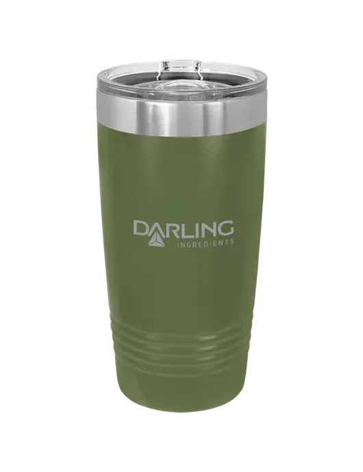 Polar Camel 20 oz Powder Coated Military Green Vacuum Insulated Tumbler w/Darling Ingredients Logo