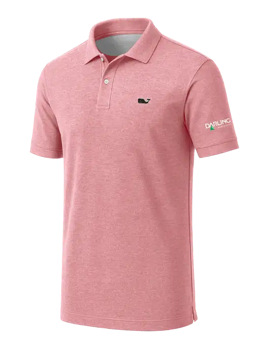 Vineyard Vines Edgartown Light Pink Heather Pique Polo w/Darling Ingredients Logo