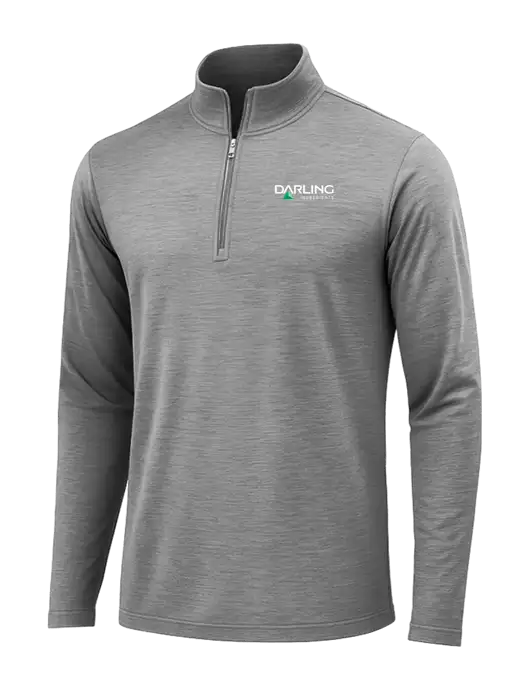 Dark Grey Heather Posicharge Tri-Blend Wicking 1/4 Zip Pullover w/Darling Ingredients Logo