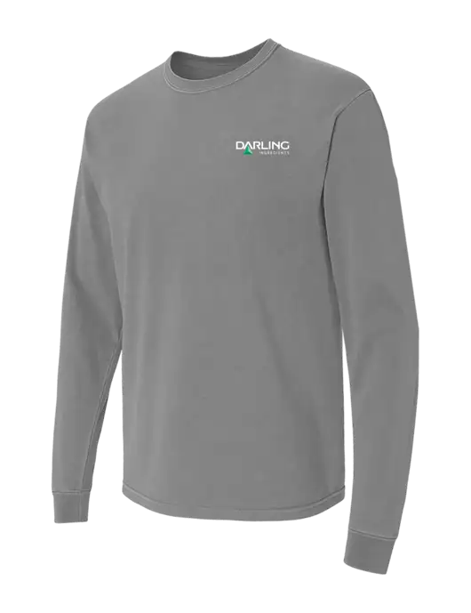 Comfort Colors Garment-Dyed Medium Grey Heavyweight Long Sleeve T-Shirt w/Darling Ingredients Logo