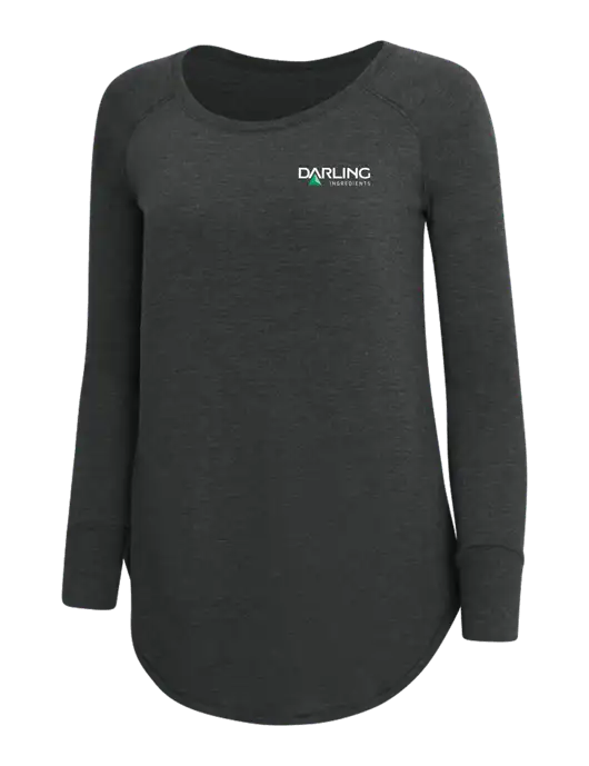 Womens Perfect Wide Collar Tunic Tri-Blend Black Frost 4.5 oz T-Shirt w/Darling Ingredients Logo