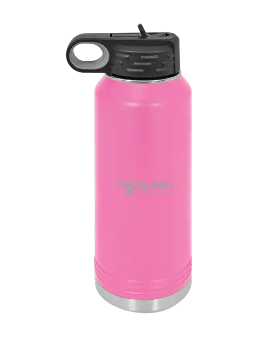Polar Camel 32 oz Powder Coated Pink Vacuum Insulated Water Bottle w/Darling Ingredients Logo