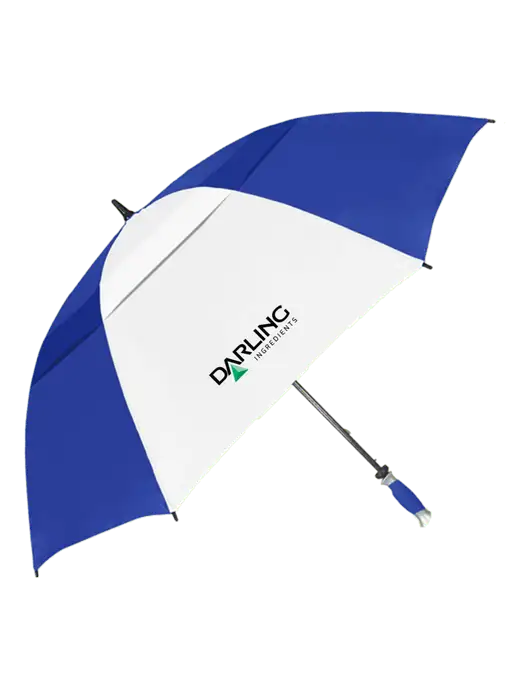 Royal/White Vented Typhoon Tamer Golf Umbrella w/Darling Ingredients Logo
