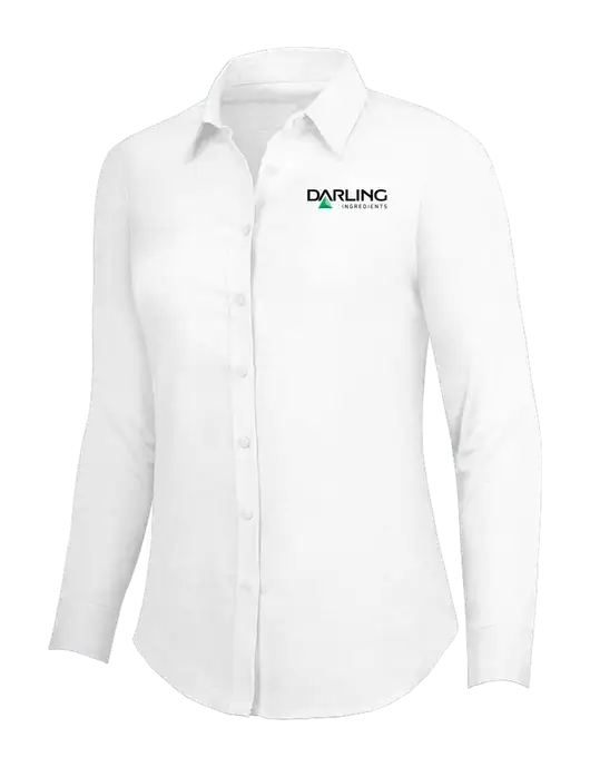 White Womens SuperPro Oxford Shirt w/Darling Ingredients Logo