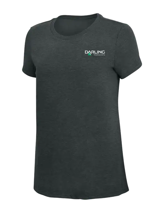 Womens Simply Soft Black Frost 4.5oz Poly/Combed Ring Spun Cotton T-Shirt w/Darling Ingredients Logo