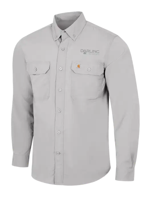 Carhartt Force Light Grey Solid Long Sleeve Shirt w/Darling Ingredients Logo