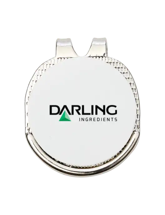 Antique Silver Hat Clip w/Golf Ball Marker w/Darling Ingredients Logo