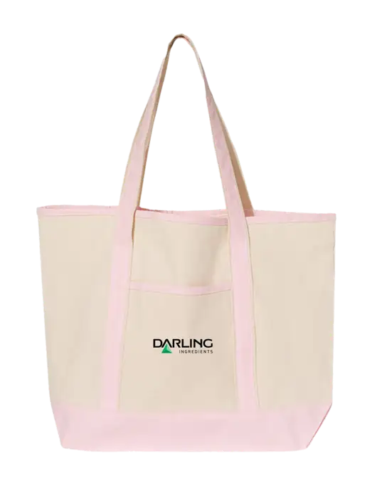 Natural/Light Pink Large Canvas Deluxe Tote w/Darling Ingredients Logo
