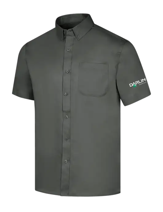 Short Sleeve Dark Grey Superpro React Twill Shirt w/Darling Ingredients Logo