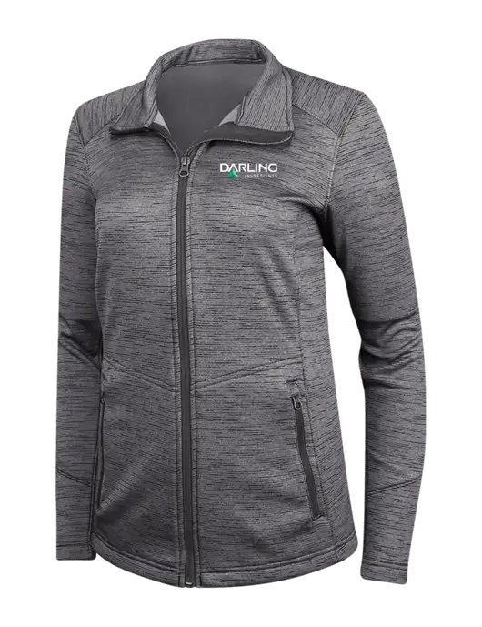 Womens Dark Grey Digi Stripe Fleece Jacket w/Darling Ingredients Logo