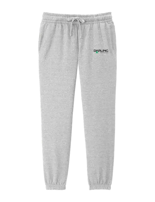 District Womens Light Heather Grey Fleece Sweatpants w/Darling Ingredients Logo