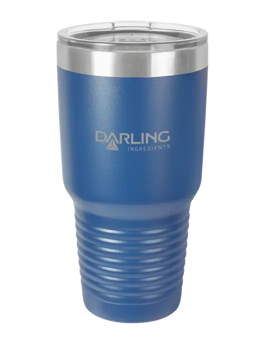 Polar Camel 30 oz Powder Coated Royal Vacuum Insulated Tumbler w/Darling Ingredients Logo