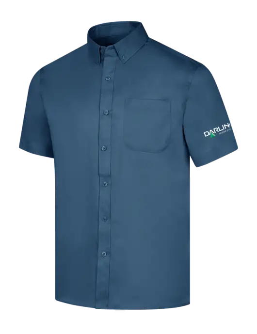 Short Sleeve Light Navy Superpro React Twill Shirt w/Darling Ingredients Logo