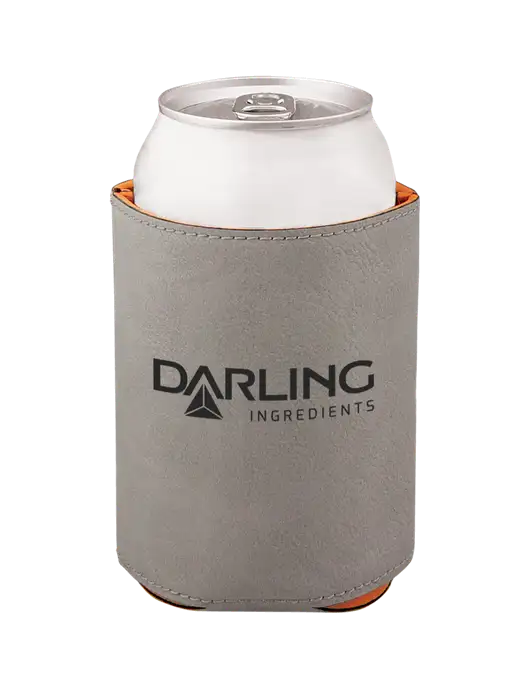 Grey Leatherette Beverage Holder w/Darling Ingredients Logo