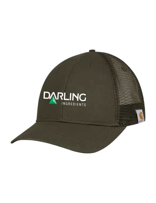Carhartt Dark Olive Canvas Trucker Cap w/Darling Ingredients Logo