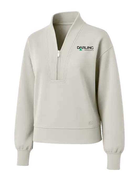 OGIO Womens Ivory Transcend 1/4-Zip w/Darling Ingredients Logo