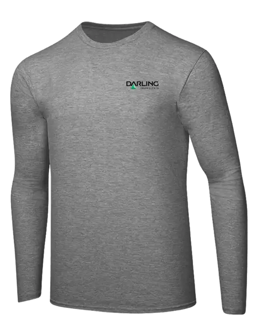 Ring Spun Light Heather Grey 4.5 oz Long Sleeve T-Shirt w/Darling Ingredients Logo