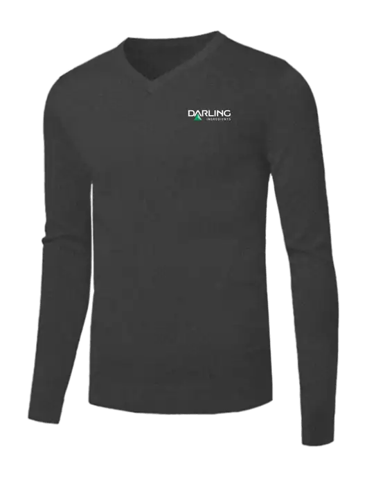 Brooks Brothers Medium Grey Heather Washable Merino V-Neck Sweater w/Darling Ingredients Logo