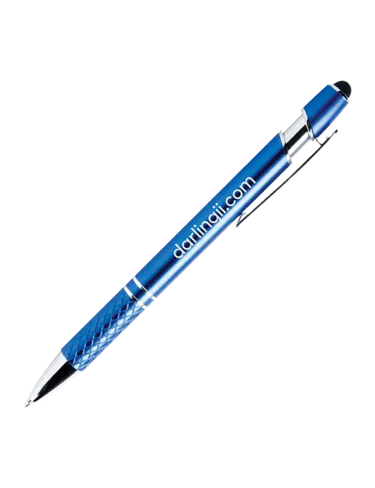 Valencia Blue Stylus Pen - Black Ink w/DI URL Logo, Darling Ingredients Logo
