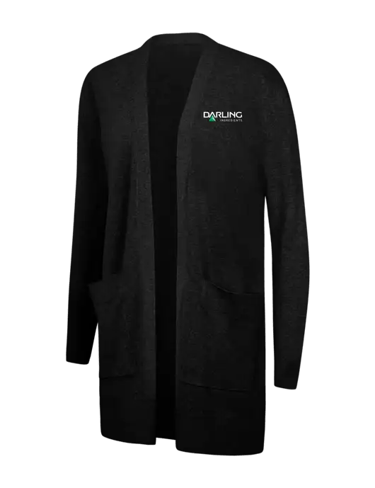 Mercer+Mettle Womens Black Open Front Cardigan Sweater w/Darling Ingredients Logo