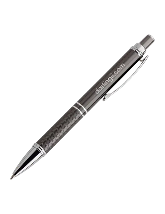 Dark Grey Stellar Scribe Pen - Black Ink w/DI URL Logo, Darling Ingredients Logo