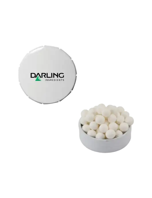 Signature Peppermints In White Snap Top Tin  w/Darling Ingredients Logo