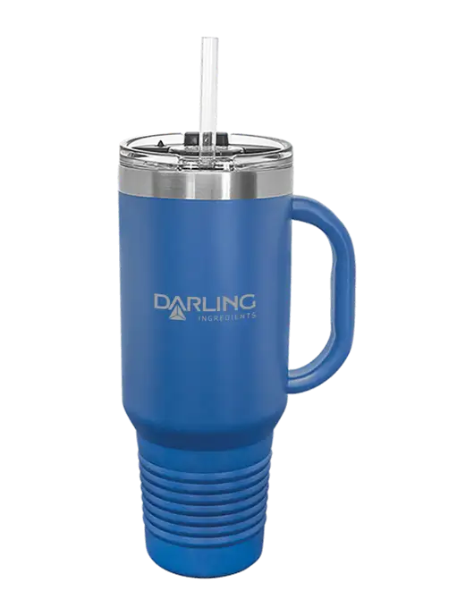 Polar Camel 40 oz. Powder Coated Vacuum Insulated Royal Travel Mug with Straw w/Darling Ingredients Logo