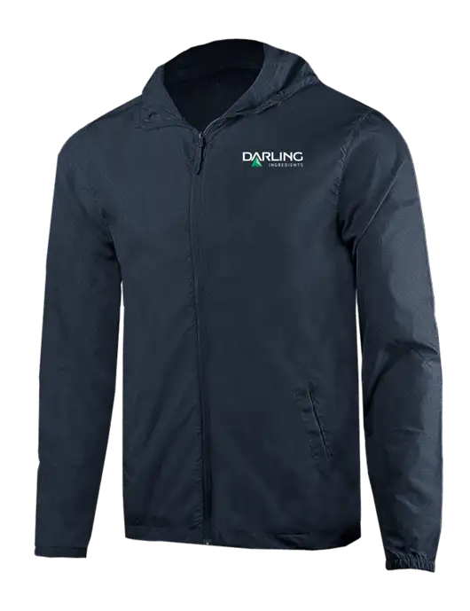 Rainy Day Ultra Lightweight Navy Windbreaker Full-Zip Jacket w/Darling Ingredients Logo