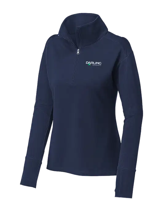 Womens Sport-Wick Flex Fleece Dark Navy 1/4-Zip w/Darling Ingredients Logo