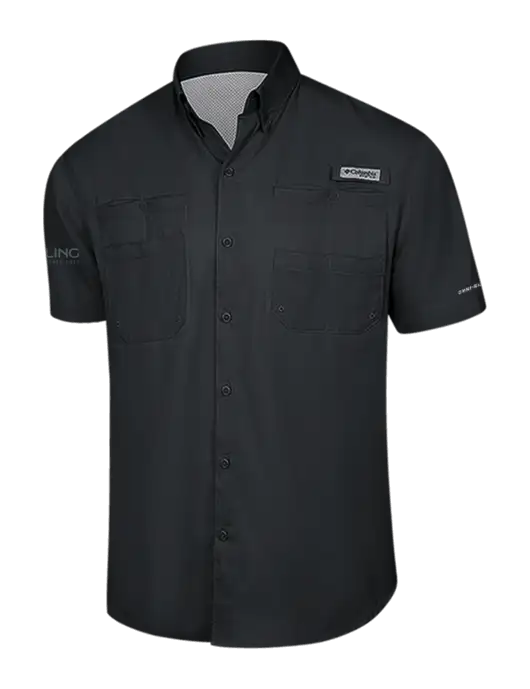 Columbia Black PFG Tamiami II Short Sleeve Shirt w/Darling Ingredients Logo