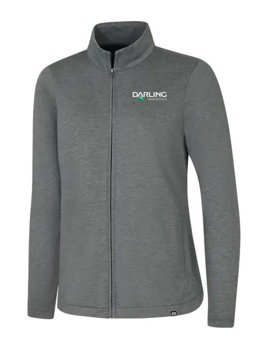 TravisMathew Womens Dark Grey Heather Coveside Full-Zip w/Darling Ingredients Logo