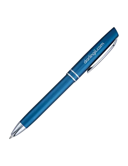 Blue Anguilla Black Ink Pen w/DI URL Logo, Darling Ingredients Logo