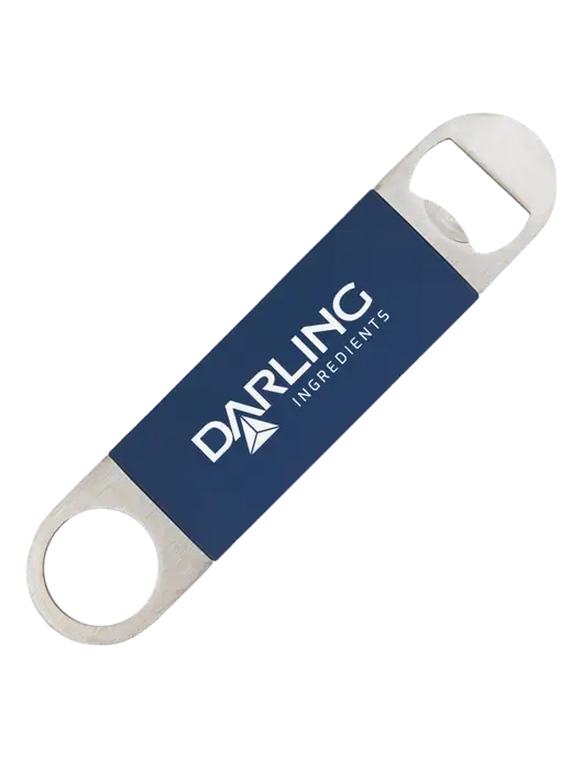 Navy Bottle Opener with Silicone Grip w/Darling Ingredients Logo
