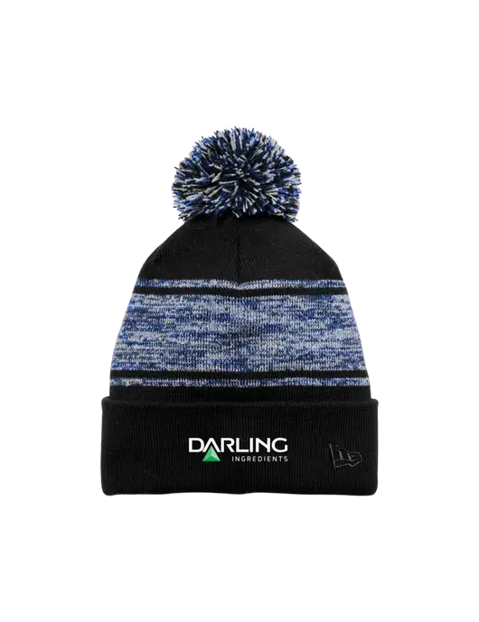 New Era Black/Royal Knit Chilled Pom Beanie w/Darling Ingredients Logo