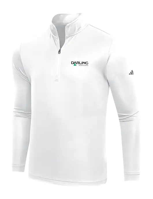 Adidas White  Lightweight Quarter Zip Pullover w/Darling Ingredients Logo