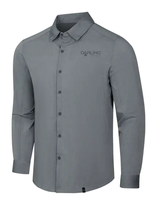 OGIO Medium Grey Heather Commuter Woven Shirt w/Darling Ingredients Logo