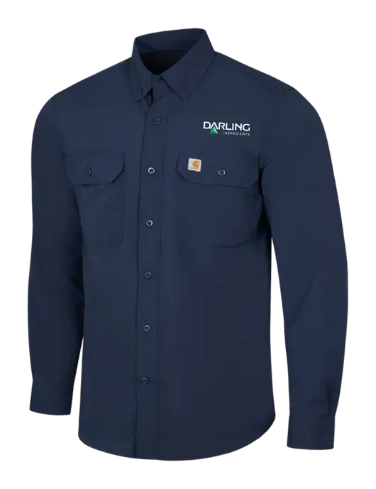 Carhartt Force Navy Long Sleeve Shirt w/Darling Ingredients Logo
