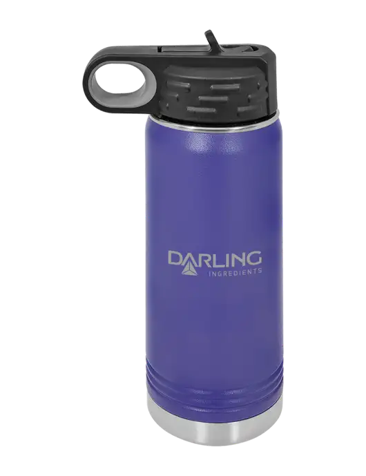 Polar Camel 20 oz Powder Coated Purple Vacuum Insulated Water Bottle w/Darling Ingredients Logo