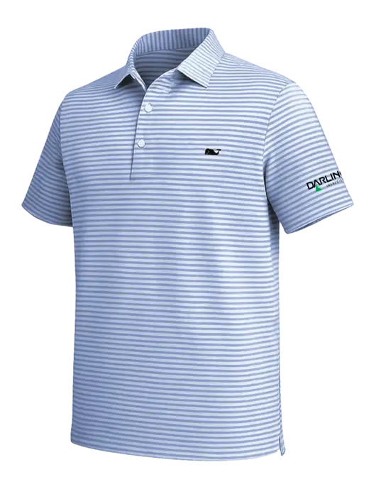 Vineyard Vines Light Navy Heathered Winstead Sankaty Polo w/Darling Ingredients Logo