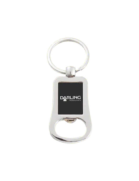 Silver & Black Bottle Opener Keychain w/Darling Ingredients Logo