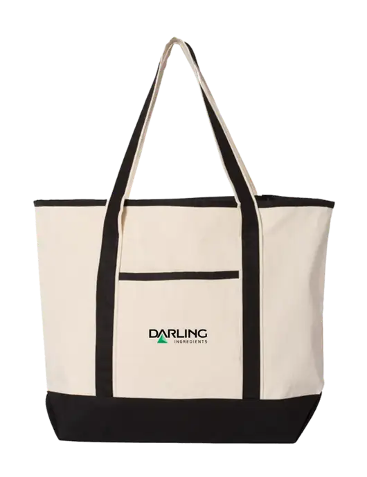 Natural/Black Large Canvas Deluxe Tote w/Darling Ingredients Logo