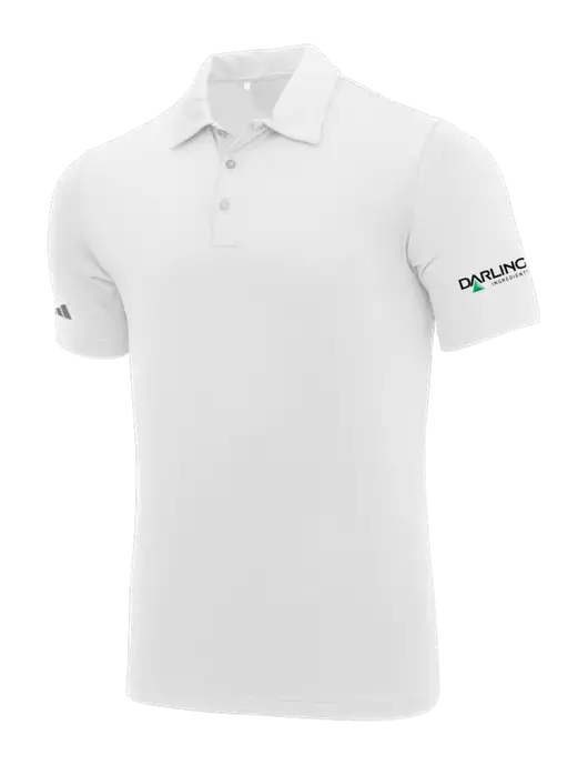 Adidas White Ultimate Solid Polo w/Darling Ingredients Logo