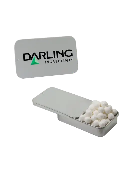 Signature Peppermints In Silver Slider Tin w/Darling Ingredients Logo